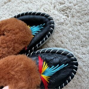Pole + Swede leather slippers